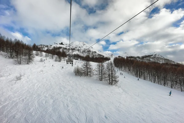 Pista da sci a Madesimo, Italia — Foto Stock