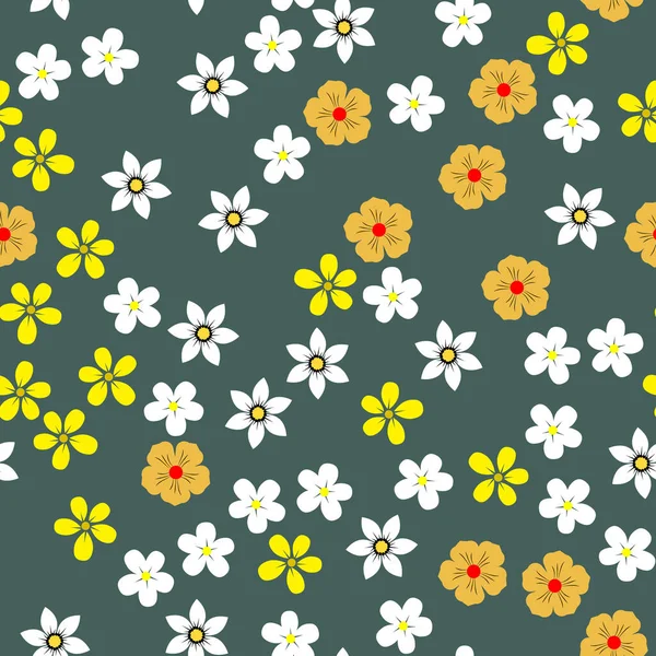 Patrón sin costura con flores de color abstractas — Vector de stock
