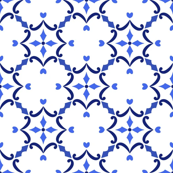 Azulejos portuguese traditional ornamental tile — Stock Vector