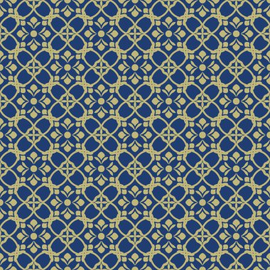 Koyu mavi arka plan ve güzel altın süslemeler.