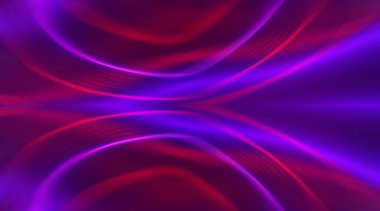 Ultraviyole neon ışıltılı karanlık soyut fütüristik arka plan. Lazer neon hatları, dalgalar. Kulüp partisi. 3d illüstrasyon