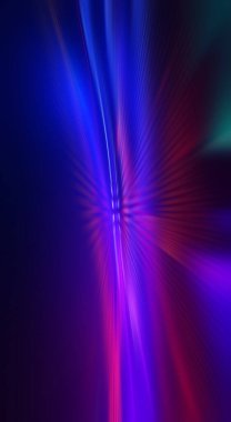 Ultraviyole neon ışıltılı karanlık soyut fütüristik arka plan. Lazer neon hatları, dalgalar. Kulüp partisi. 3d illüstrasyon