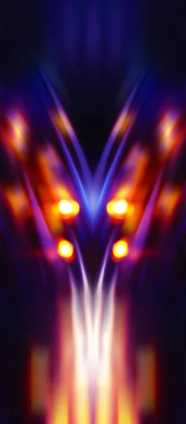 Тёмный Футуристический Яркий Абстрактный Фон Неоновое Свечение Лазерные Линии Формы — стоковое фото