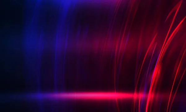 Sötét Absztrakt Futurisztikus Háttér Ultraibolya Neon Ragyogással Lézeres Neonvonalak Hullámok — Stock Fotó