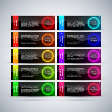 renkli parlak seçenekler kümesi.