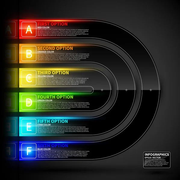 Modèle de conception coloré brillant. Peut être utilisé pour l'infographie, les bannières ou la mise en page de site Web . — Image vectorielle