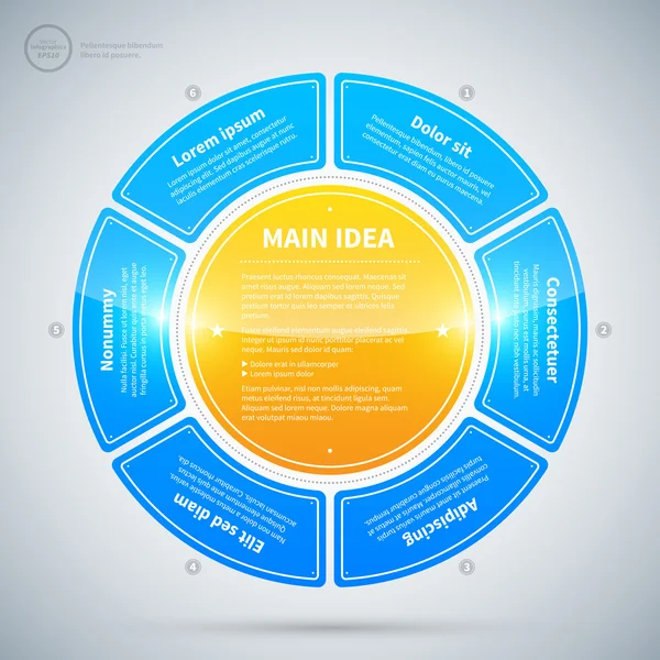 Círculo hecho de 4 opciones brillantes . — Archivo Imágenes Vectoriales