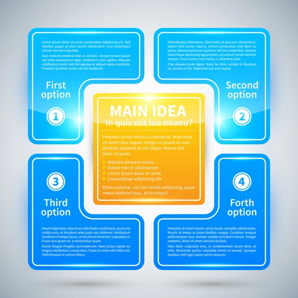 Diseño moderno de infografías con diferentes opciones — Archivo Imágenes Vectoriales