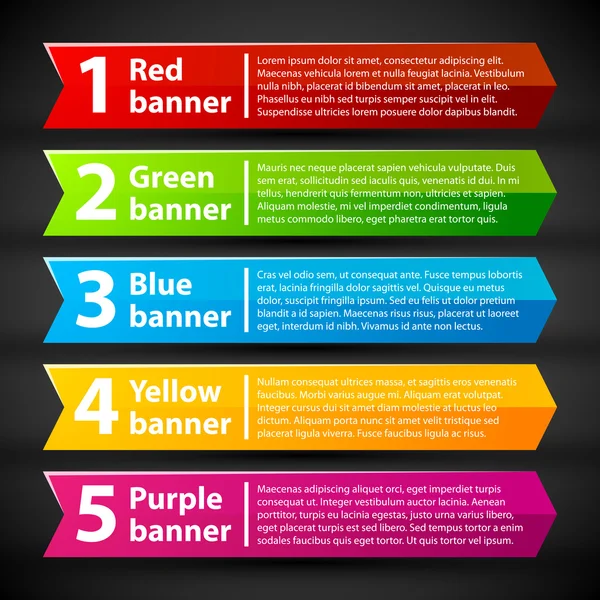 Banners con etiquetas de colores — Archivo Imágenes Vectoriales