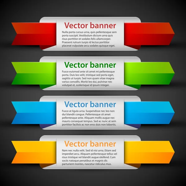 Banners com etiquetas coloridas — Vetor de Stock