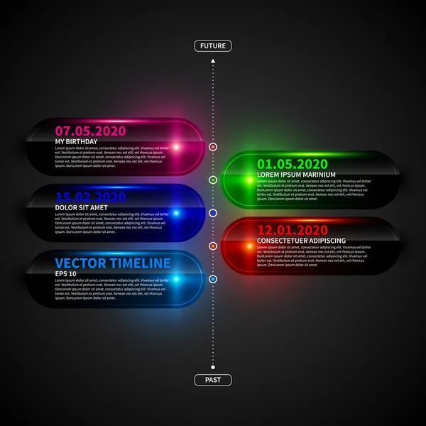 Bannières avec lumières lumineuses — Image vectorielle