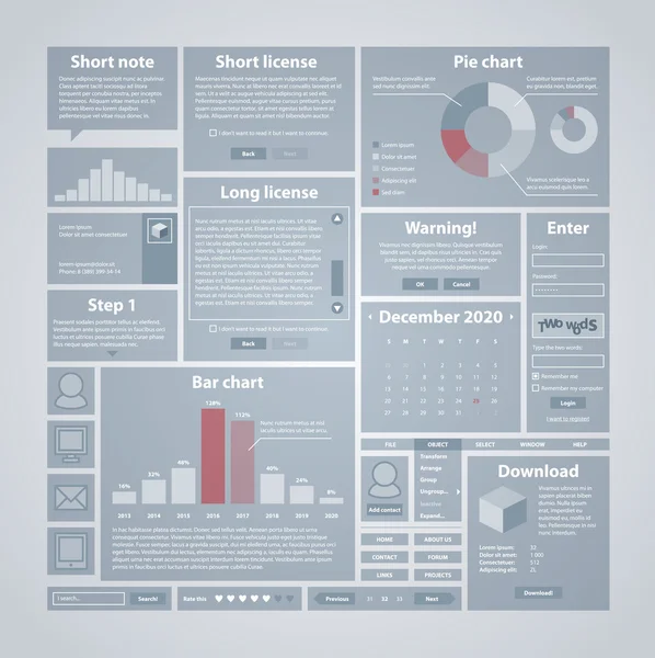 Interface elements. Useful for software, web and infographic design — Stock Vector