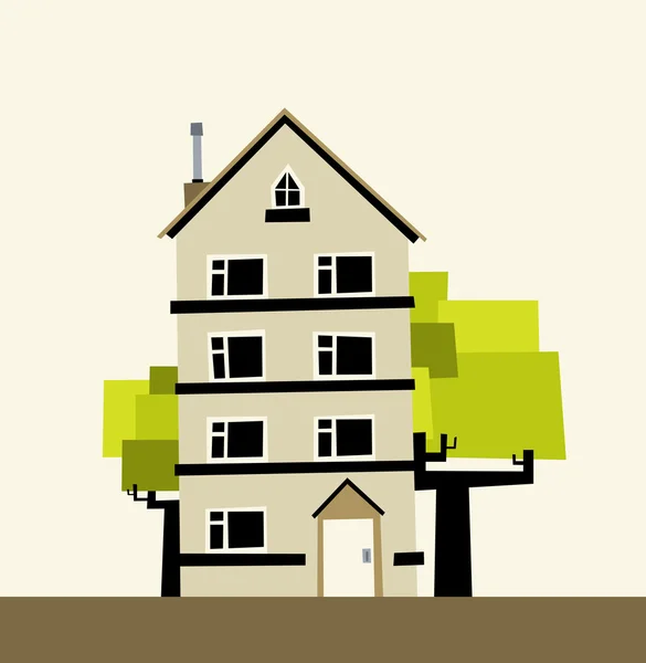 Cute vector house — Stock Vector