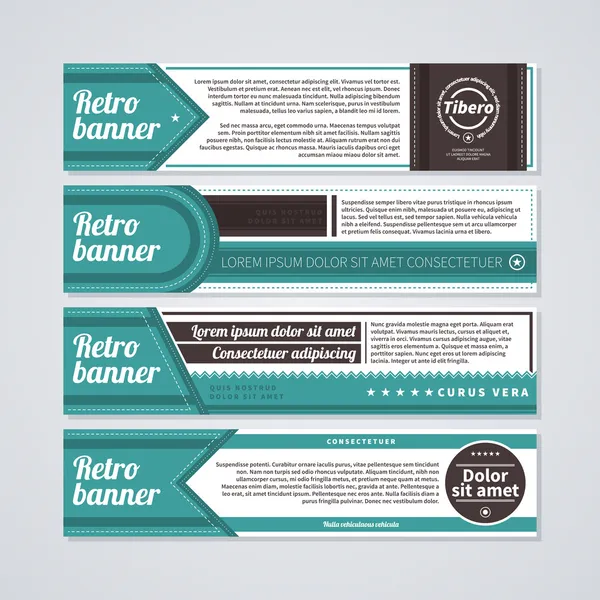 Set of different business cards in retro style. — Stock Vector