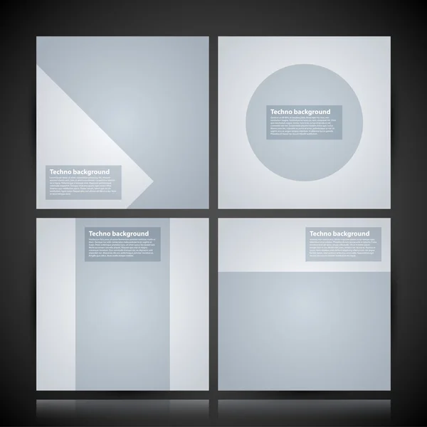 4 minimal square backgrounds. Useful for posters, CD and advertising. — Stock Vector