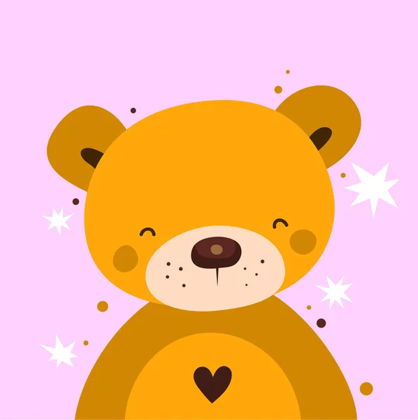Valentine niedźwiedzia na różowym tle — Wektor stockowy