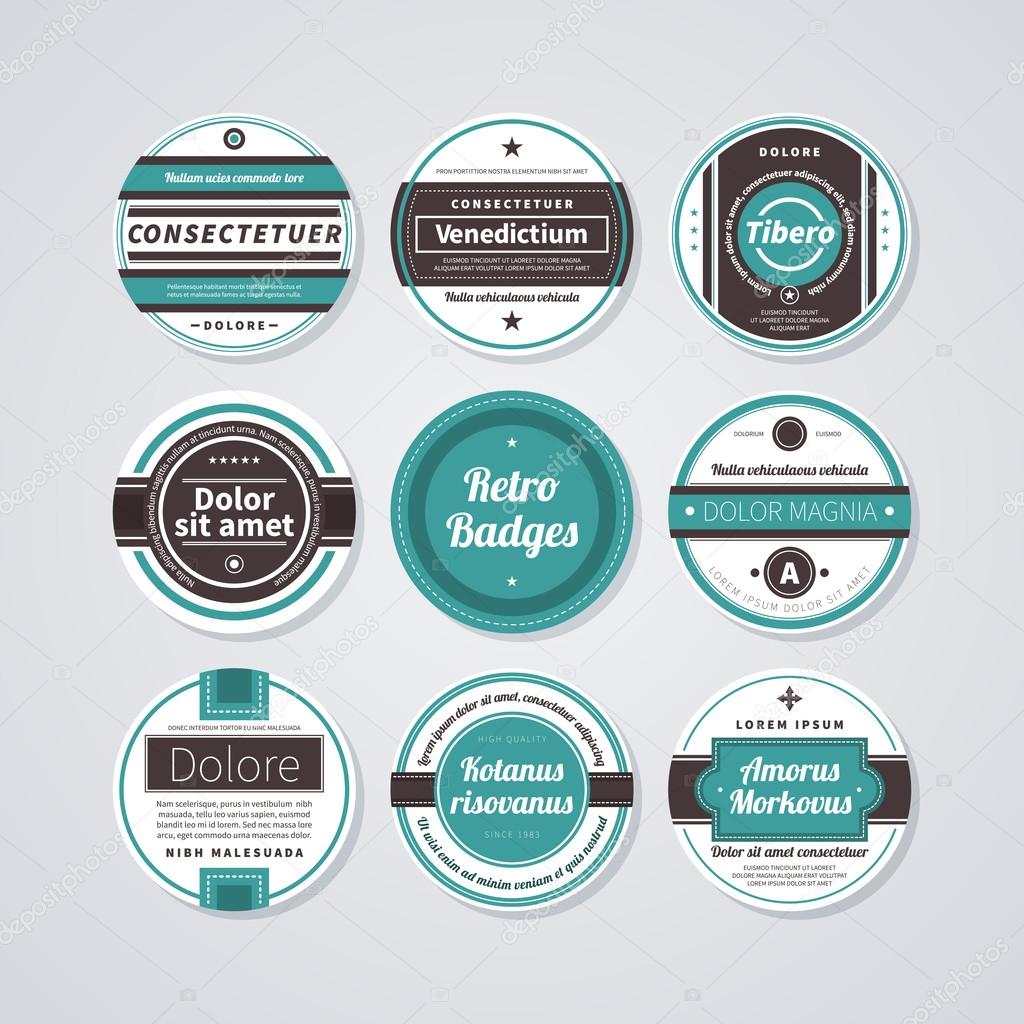 Set of different business cards in retro style.