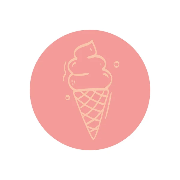 Cône de crème glacée — Image vectorielle