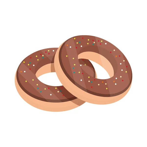 Donuts au chocolat doux — Image vectorielle