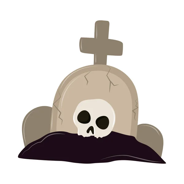 Espeluznante lápida del cráneo — Archivo Imágenes Vectoriales