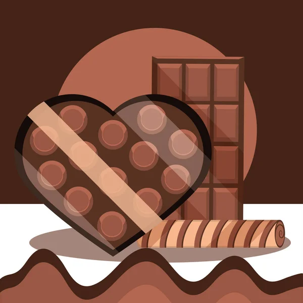 Различные конфеты сладкий шоколад — стоковый вектор