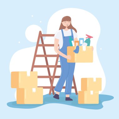 Gündelik işlerle ilgilenen kadın