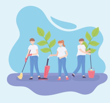 Ev işleriyle uğraşan insanlar