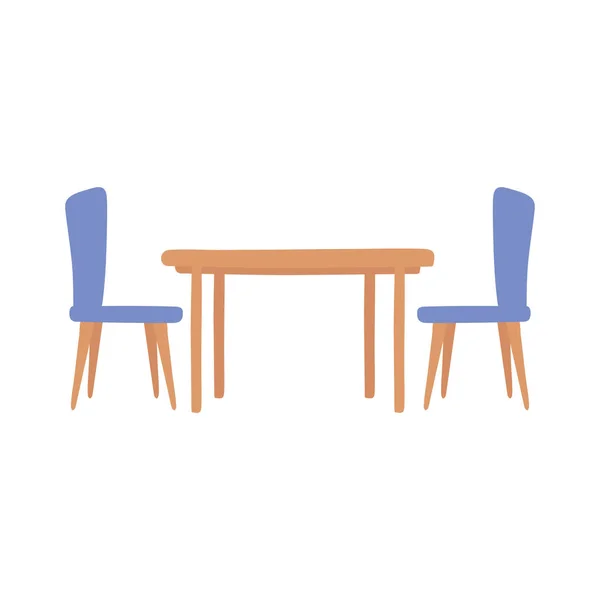 Stół i krzesła meblowe — Wektor stockowy