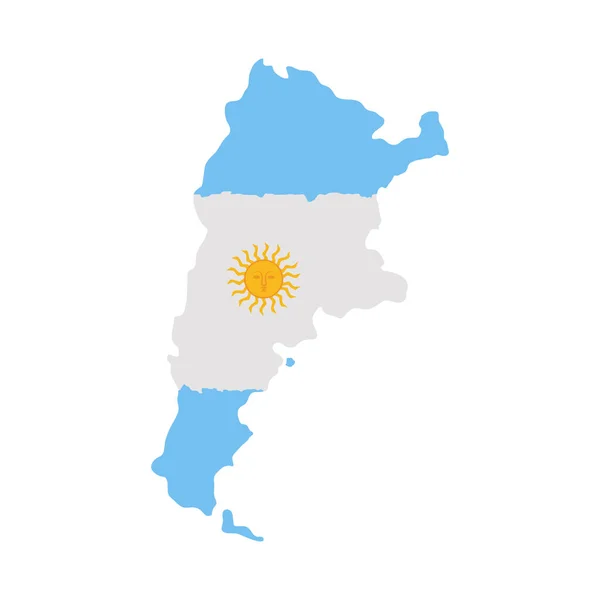 Kaart en vlag van argentinië — Stockvector