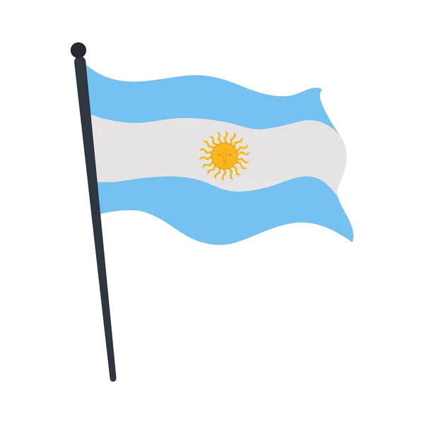 Bandeira argentina no pólo —  Vetores de Stock