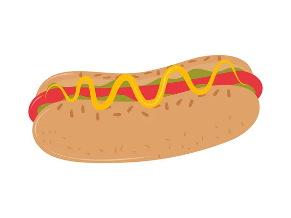 Perro caliente de comida rápida — Vector de stock