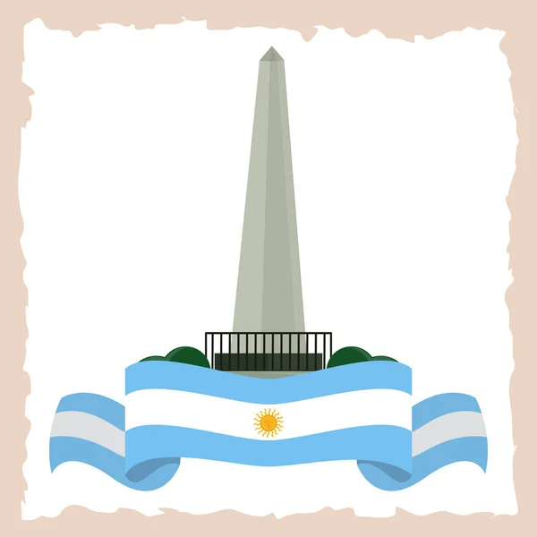 Obelisco famoso argentina —  Vetores de Stock