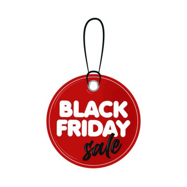 Siyah Cuma yuvarlak etiketi