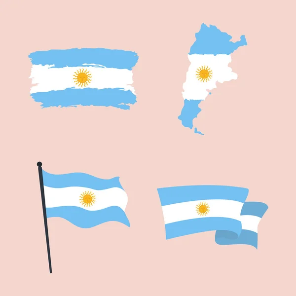 Argentina flags icons — Stock Vector