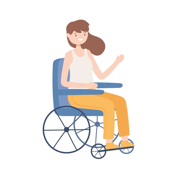 Handicapé jeune femme — Image vectorielle