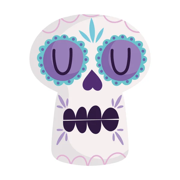 Dibujos animados calavera decorativa — Vector de stock