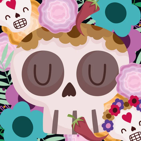 Calaveras de tradición mexicana — Archivo Imágenes Vectoriales