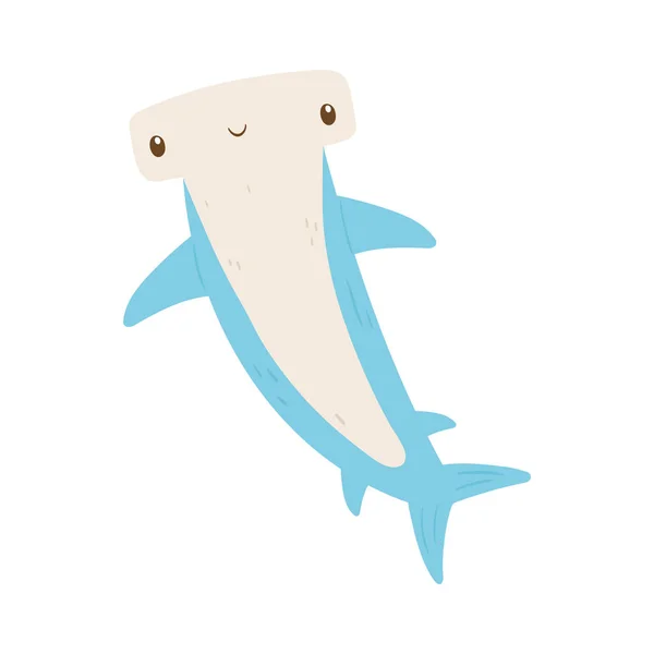 Hammerhead shark cartoon — Stock Vector