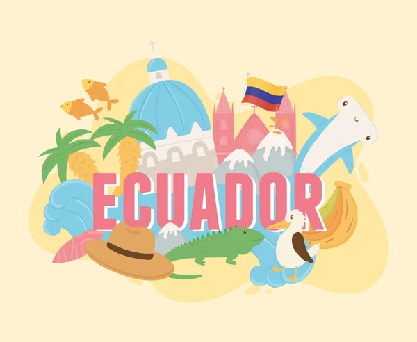 Banner publicitario ecuador — Archivo Imágenes Vectoriales