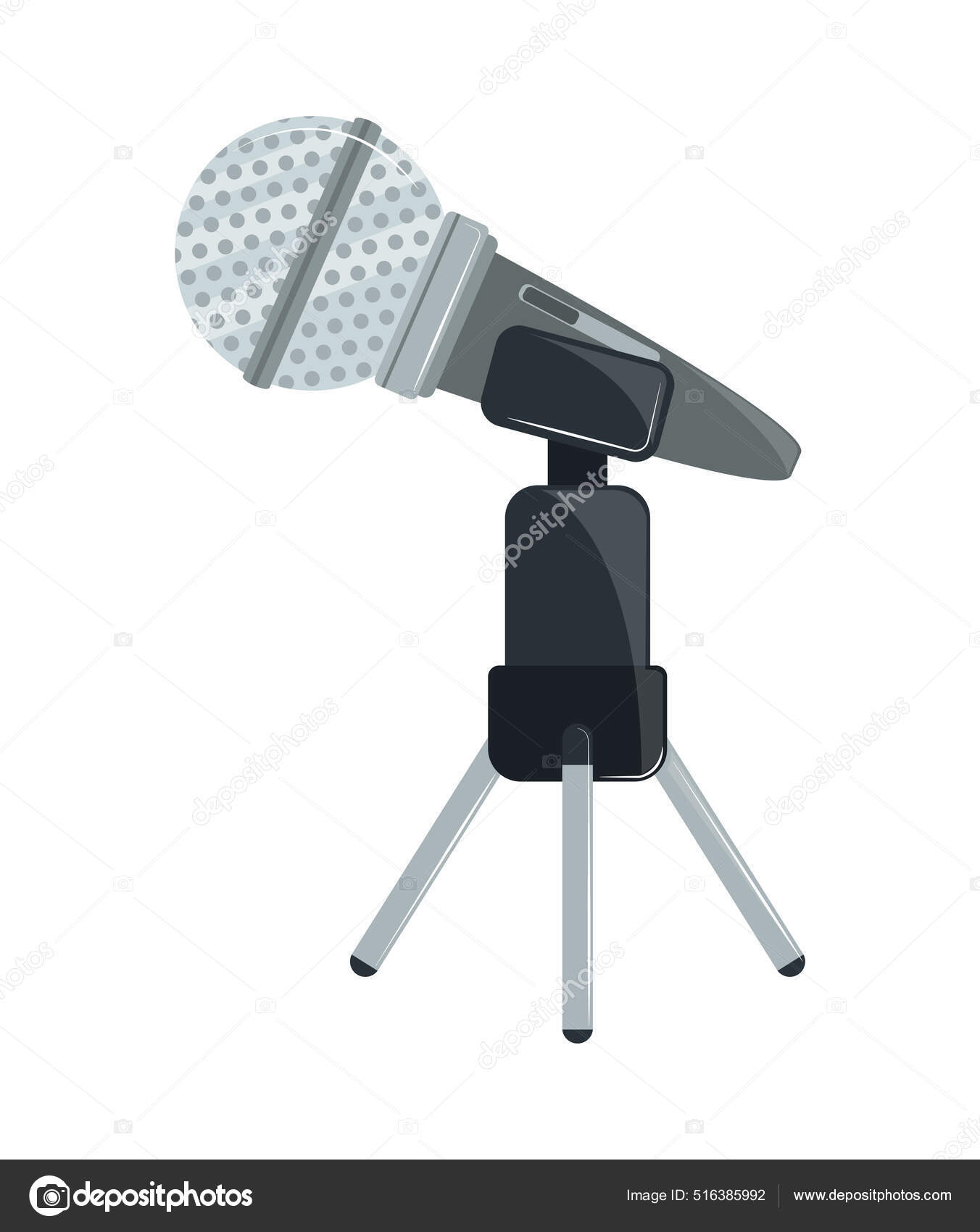 Mikrofon på stativ — stockvektor av ©stockgiu 516385992, image size:1352x1700