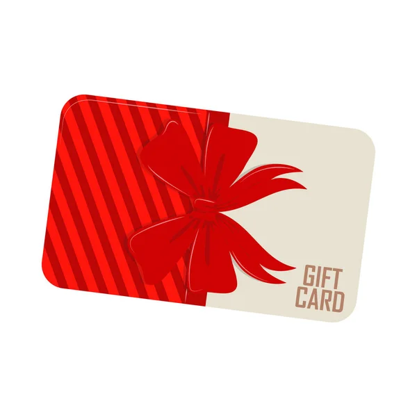 Gift card red bow — Stock Vector