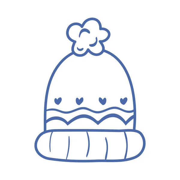 Inverno ícone de linha chapéu quente — Vetor de Stock