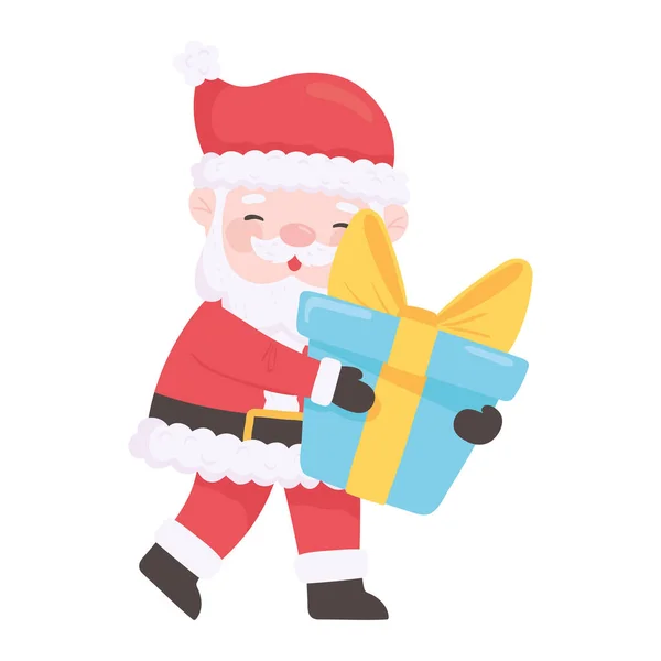 Санта-Клаус с подарком — стоковый вектор