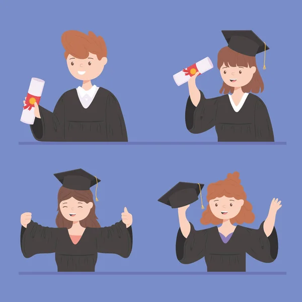 Conjunto de estudiantes de posgrado — Vector de stock