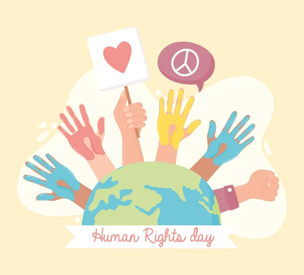İnsan hakları günü posteri — Stok Vektör