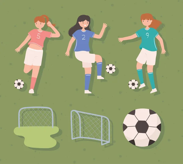 Ikonen Frauenfußball — Stockvektor