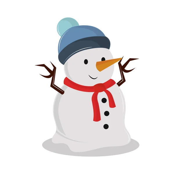 Snowman cartoon character — Stock Vector