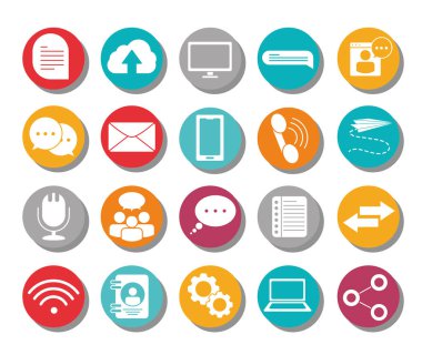 iletişim yuvarlak simgeleri