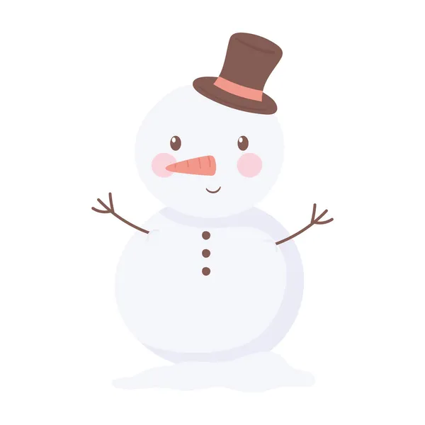 Bonhomme de neige de Noël dessin animé — Image vectorielle