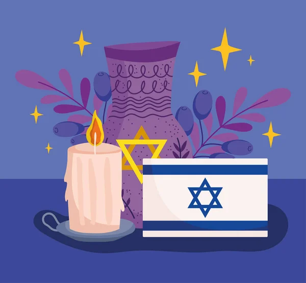 Hanukkah judaica religiosa — Vetor de Stock